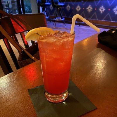 Sunset Cooler $8 #RedlightLoungeTucson  11/27/21 #TucsonAZ #Arizona #TheDowntownCliftonHotel #Yelp #bar #drinks #jenniinsocal