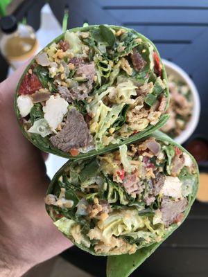 The undeniable Triple Threat salad in a wrap