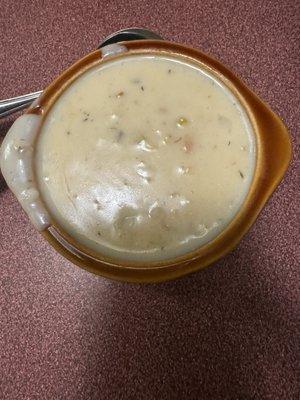 Clam chowder. The pancetta helped.