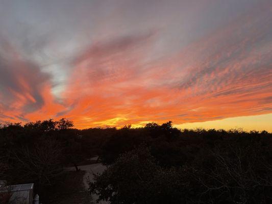 A sunset from the Roof top deck on the Siesta Cabin