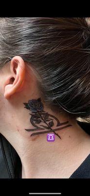 Libra neck tattoo