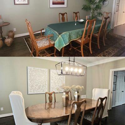 Before and after dining room