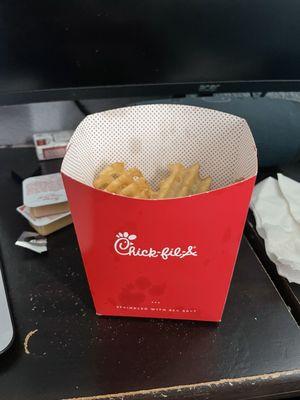 Large fries barely filled