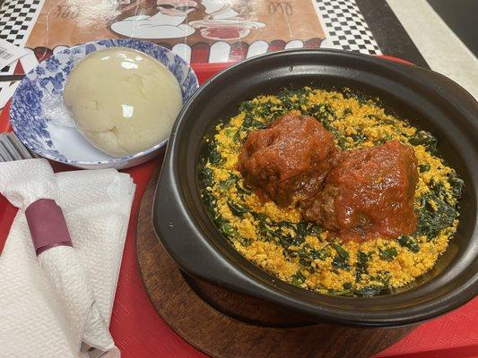 Egusi with goat meat