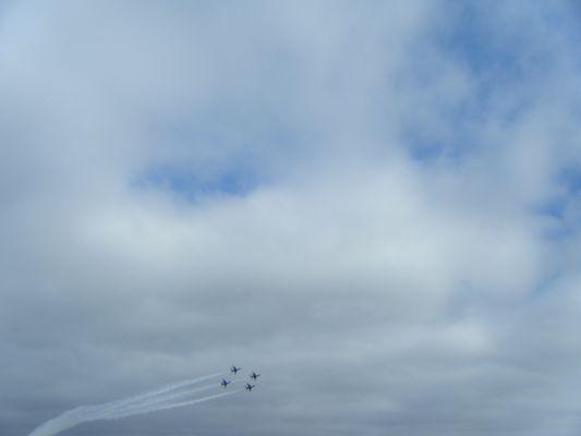 Some planes flying during the airshow