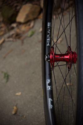 We only build withe best: Chris King R45 CLD hubs in gorgeous polished red.