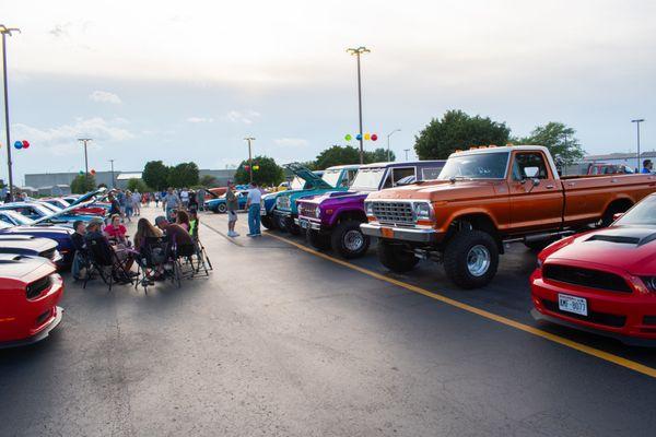 Guests enjoy a warm night at the 2023 Cruise In Car Show.