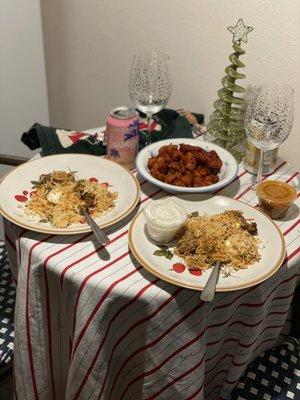 Chicken  Dum Biryani and Chicken 65