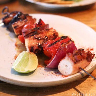 Mi Cocina book party: Grilled octopus skewer