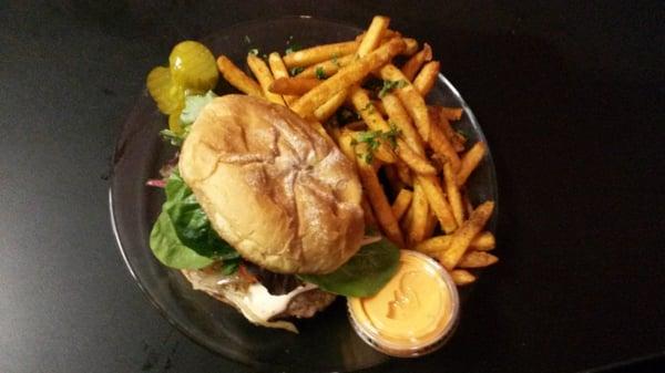 1/3 LB. BURGER AND FRESH HAND CUT FRIES.  $4.99