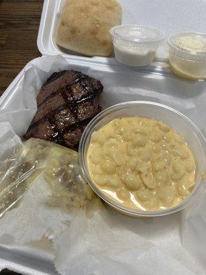 7oz steak w/2sides