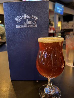 Pumpkin beer with menu