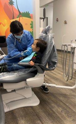 It was my sons first dentist appointment and we loved it! Staff and Dr. were very friendly and they made him feel comfortable!