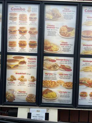 Drive thru Menu