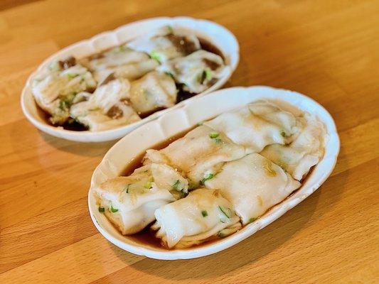 Beef rice noodle + dried scallops rice noodle