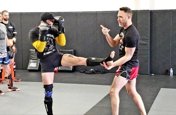 Coach Steve teaching a Muay Thai seminar