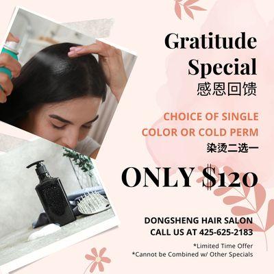 Dongsheng Hair Salon
 2407 152nd Ave NE, Redmond, WA 98052
 Call us at 425-625-2183