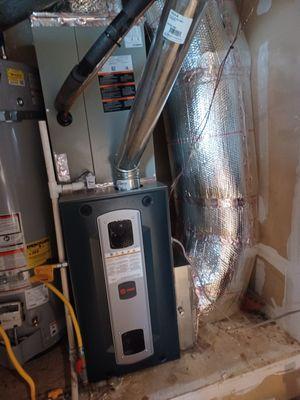 New furnace, rewrapped ductwork (fiberglass removed, new insulation installed)
 New AC Unit, looking good, and working great!