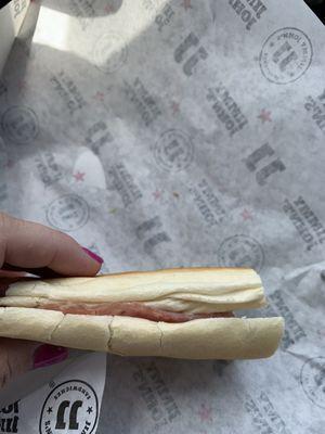 This is the flattest $8 sandwich over ever seen!