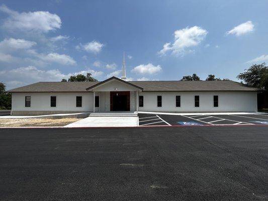 Church, driveway, sidewalks