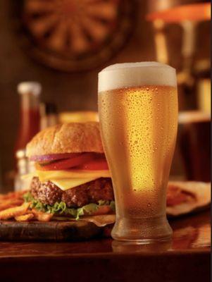 Gourmet burgers and beer