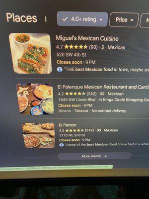 Why I picked Miguel's in the first place