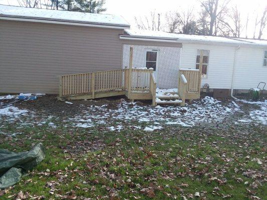 Custom built Deck with a wheelchair ramp