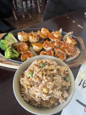 Shrimp Teriyaki and Fried Rice