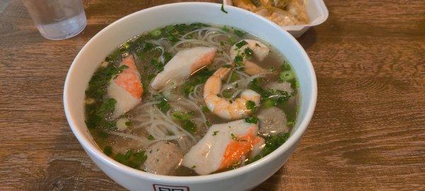 Seafood Pho (Substituted Meatballs for Squid)