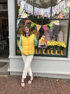 Me Winner  2nd place in the window decorating contest for daffodil weekend.