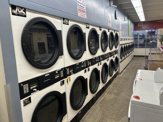 row of new dryers