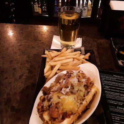 Today's Special: Chili Dog and a pint of domestic beer for $5.99.