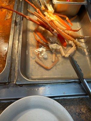 Crab legs, the amount they put out is not enough for people waiting in line for