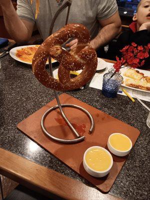 Pretzel with extra beer cheese