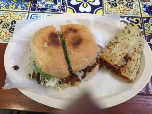 Torta al pastor and chicharrón prensado quesadilla!