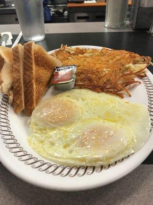 Food was fast, eggs were eggs Ellen!!! You can't go wrong with a Waffle House!