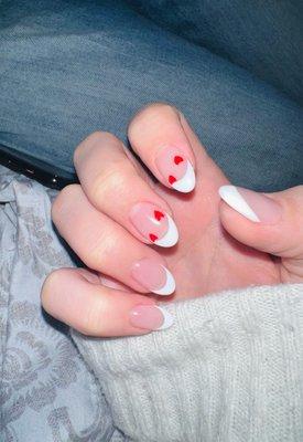 French tip with hearts