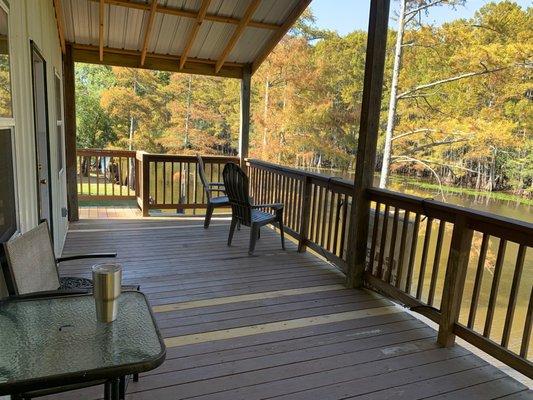 The upstairs patio