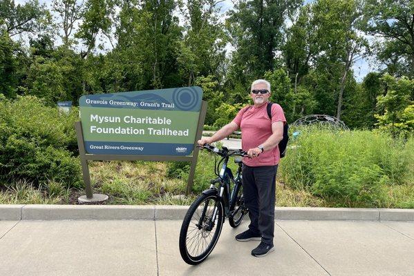 Riding Grant's Trail with the Aventon Level 2 e-bike.