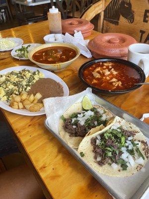 Best authentic Mexican Food you can get in fort worth!  Tacos de barbacoa, menudo, pozole, y huevos con nopales. 100% recommend!