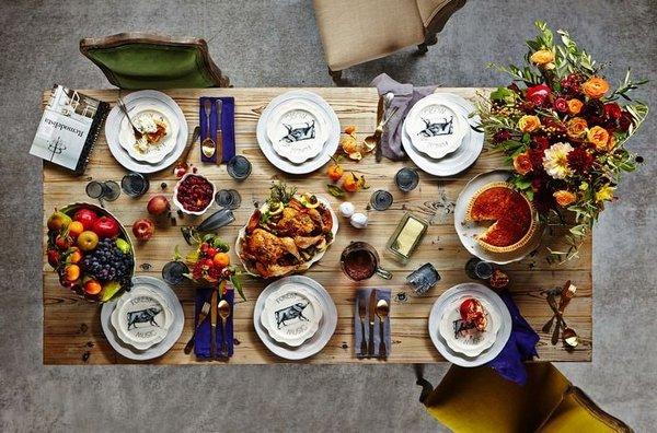 A delivered dinner party table setting