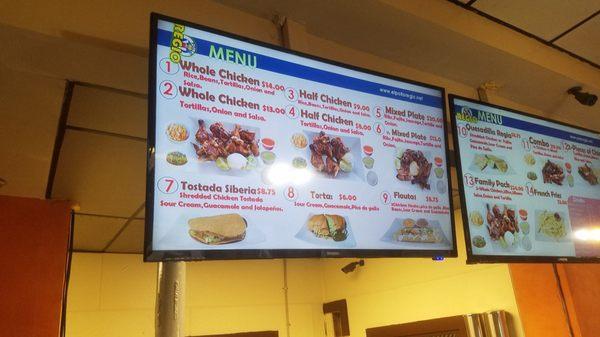 Indoor menu as of 6/9/19