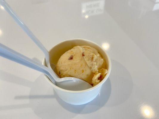 Pungo Peach Ice Cream ($4.25 plus tax for a small scoop), seasonal flavor (current as of June '22)