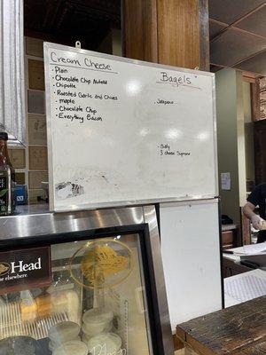 Bagel & Cream Cheese Menu