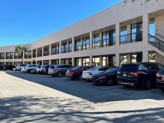 Our Parking Lot. We are in Building F, the furthest building south near Canal Rd.