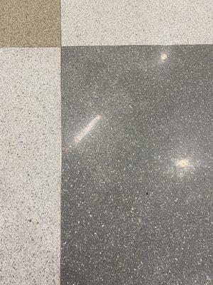 Terrazzo floor three different colors and chip patterns...