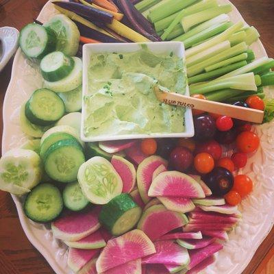 Farmers Market Vegetable with Herbed Cashew Cream Dip