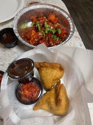 Samosas and Chicken 65