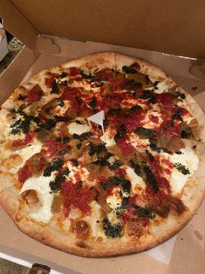 Eggplant parm pizza