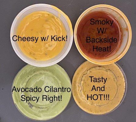 Something for everyone! I love his avocado cilantro, my kinda Spicy Right!